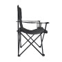 Schwarzer 24Move Campingstuhl Faltstuhl mit Getränkehalter und Tragetasche, ideal für Outdoor-Aktivitäten.