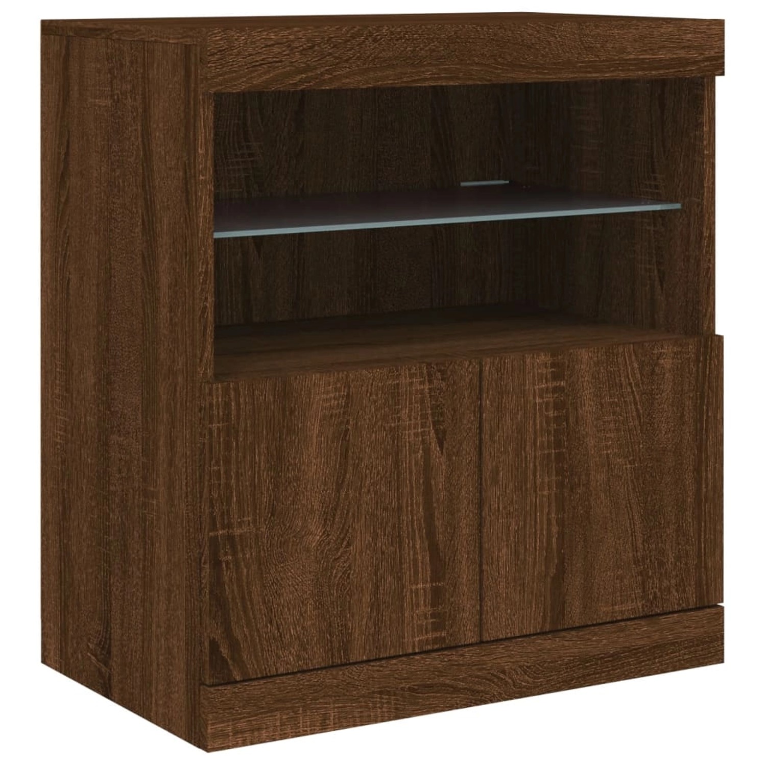 vidaXL Sideboard mit LED-Leuchten Braun Eichen-Optik 60x37x67 cm 836657