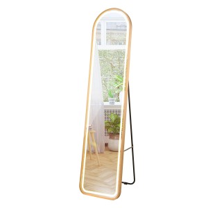 Costway Standspiegel mit Led-Beleuchtung 155 x 37 cm
