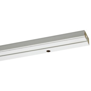 Weiße Gardinia Vorhangschiene GE1, 1-läufig, 180 cm, mit vorgebohrten Löchern.