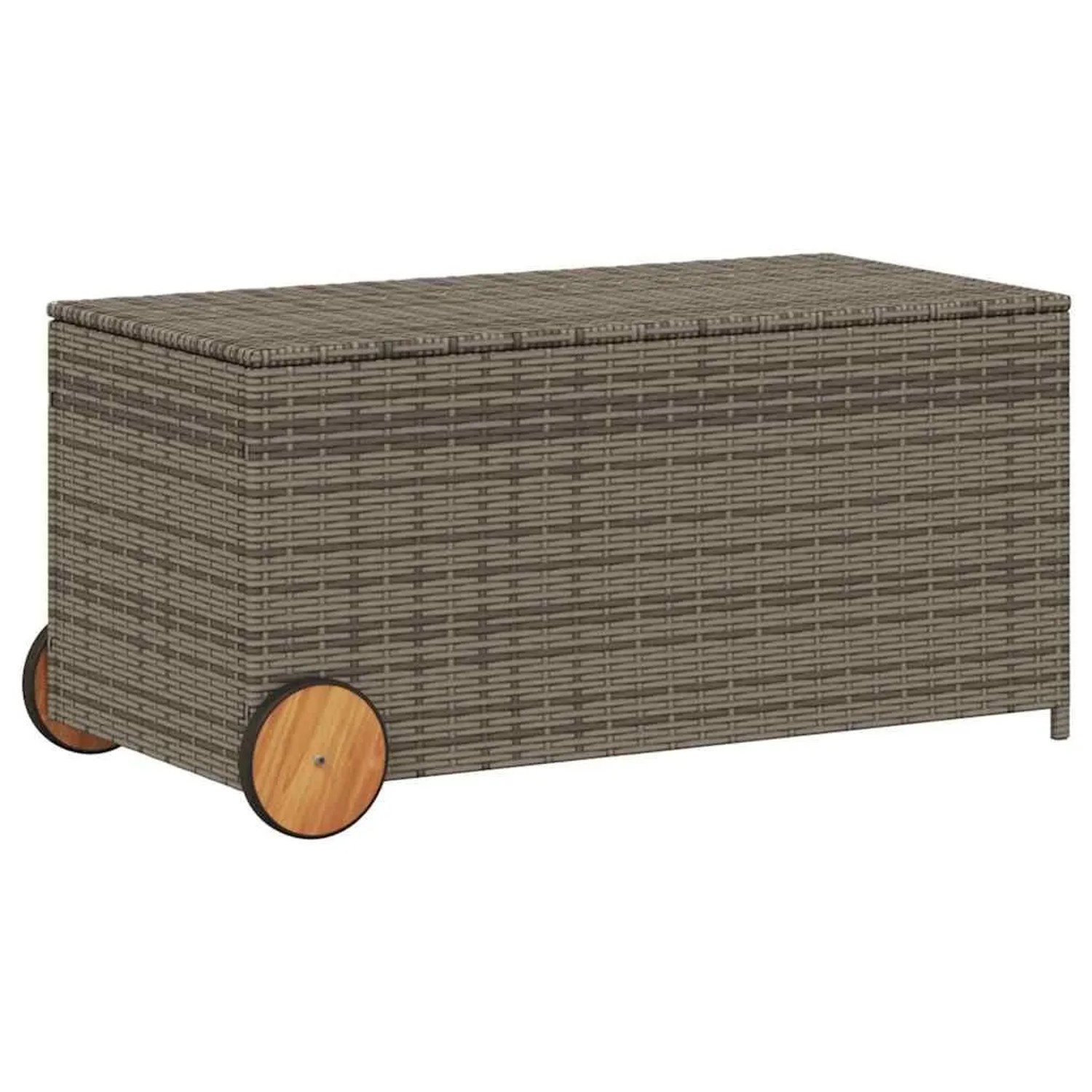 Furnicato Gartentruhe Mit Rollen Grau 190l Poly Rattan