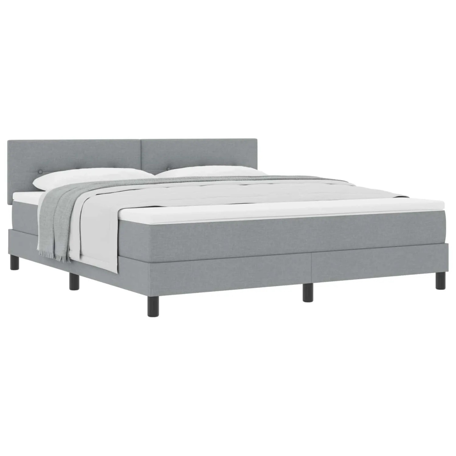 vidaXL Boxspringbett mit Matratze Hellgrau 180 x 200 cm Stoff 3338706 günstig online kaufen