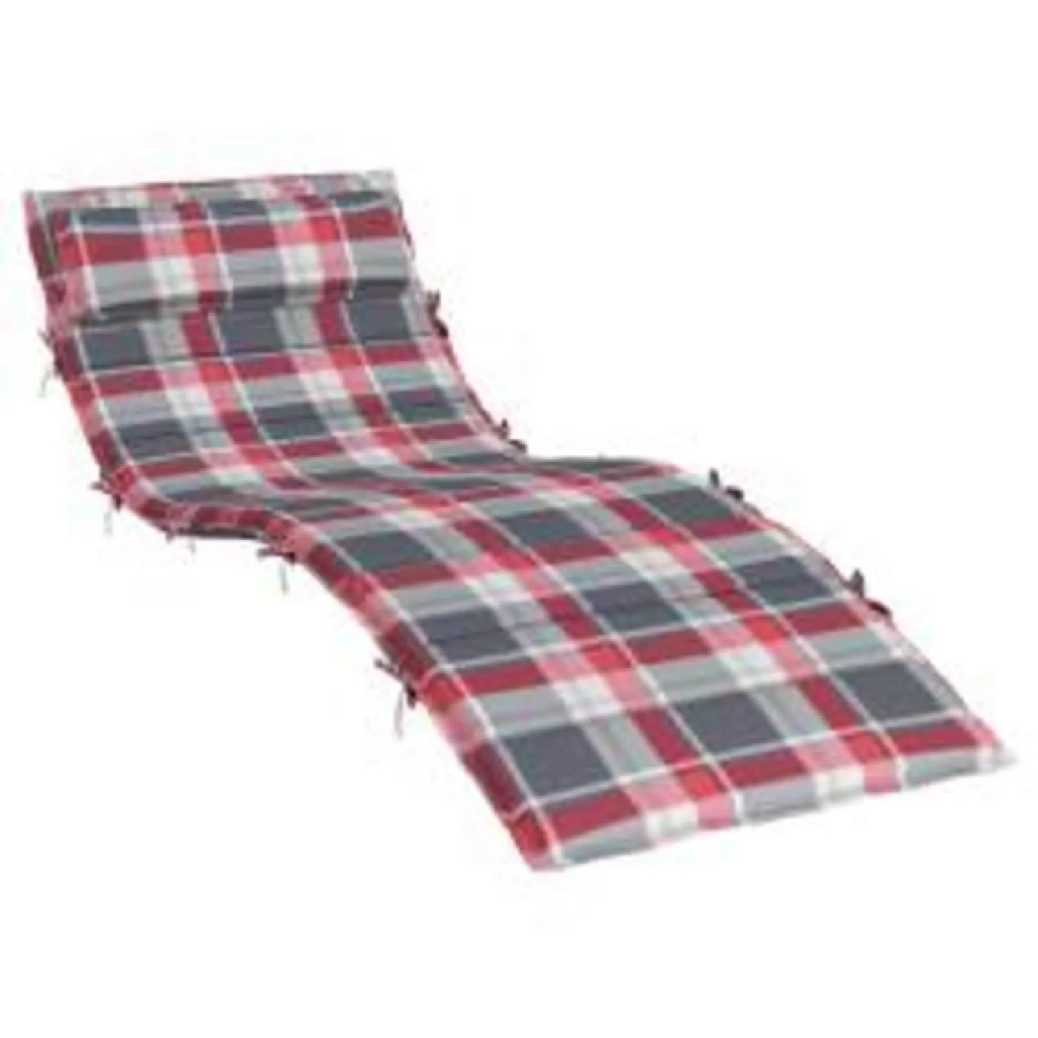 vidaXL Sonnen-Lounger Kissen Rot und Grau 180 x 60 x 4 cm Oxford-Stoff 361865