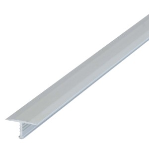 Silberne Dalsys T-Profil Übergangsschiene aus Aluminium, 100cm lang, zur Verbindung von Bodenbelägen.