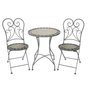 Acamp Gartenset Provence, 3-teilig, anthrazitgrau, mit Bistrotisch und zwei Gartenstühlen.