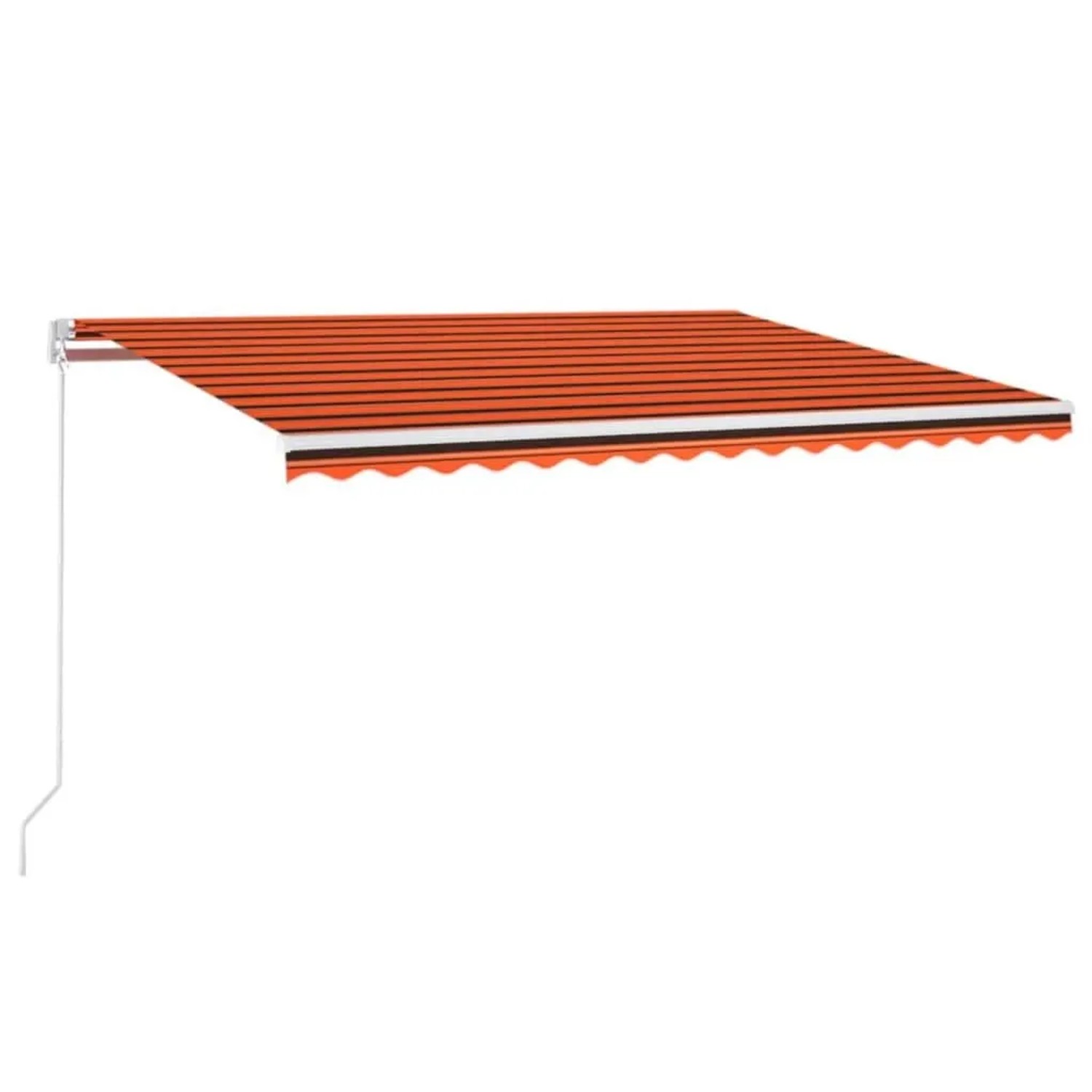 vidaXL Markise Manuell Einziehbar mit LED 450x300 cm Orange und Braun 30689 günstig online kaufen