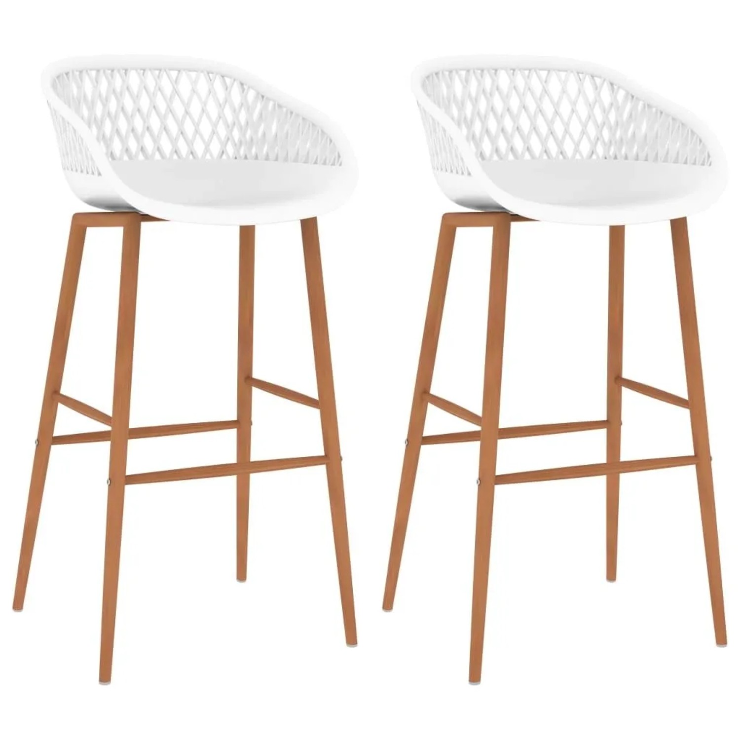 vidaXL Barhocker 2 Stk Weiß 248153
