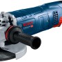 Bosch Professional Winkelschleifer GWS 24-230 PZ im Karton, blau/silber mit Schleifscheibe.