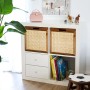 HMF 37640-M1 Aufbewahrungskorb Kallax Regale Korb Rattan Wiener Geflecht und Akazienholz Muster 1 32 x 34 x 32 cm_5
