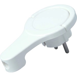 Extraflacher, arktisweißer Kopp Winkelstecker für enge Räume.