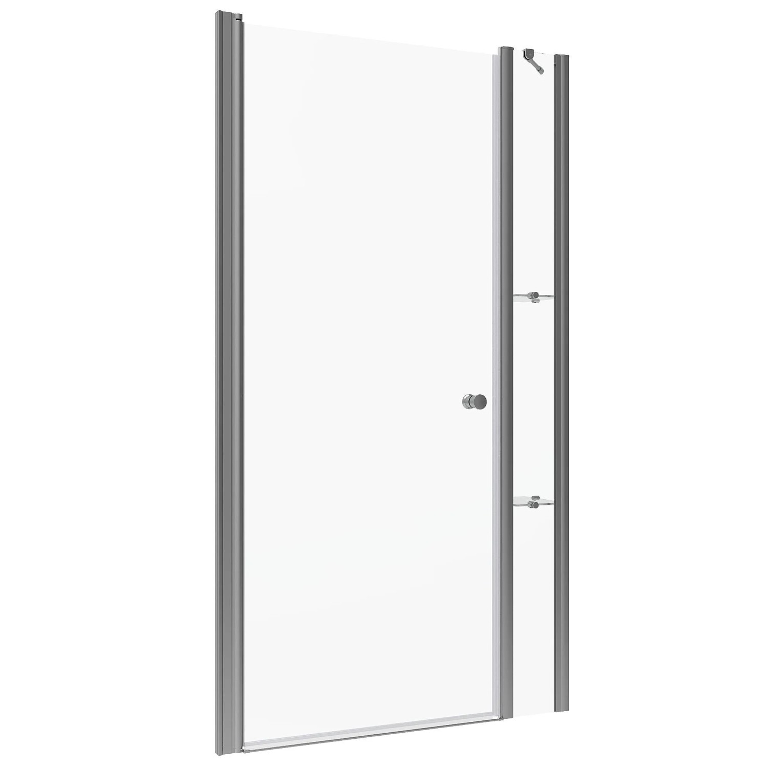 Aquabatos 120x197cm Duschkabine Nischentür 6mm ESG Glas Schwingtür Duschtür mit Festteil und Duschablage Duschabtrennung für Badezimmer