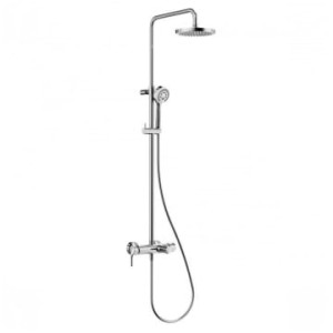 Kludi LOGO Duschsystem mit Wanneneinlauf, Chrom. Wannenarmatur mit Kopf- und Handbrause.