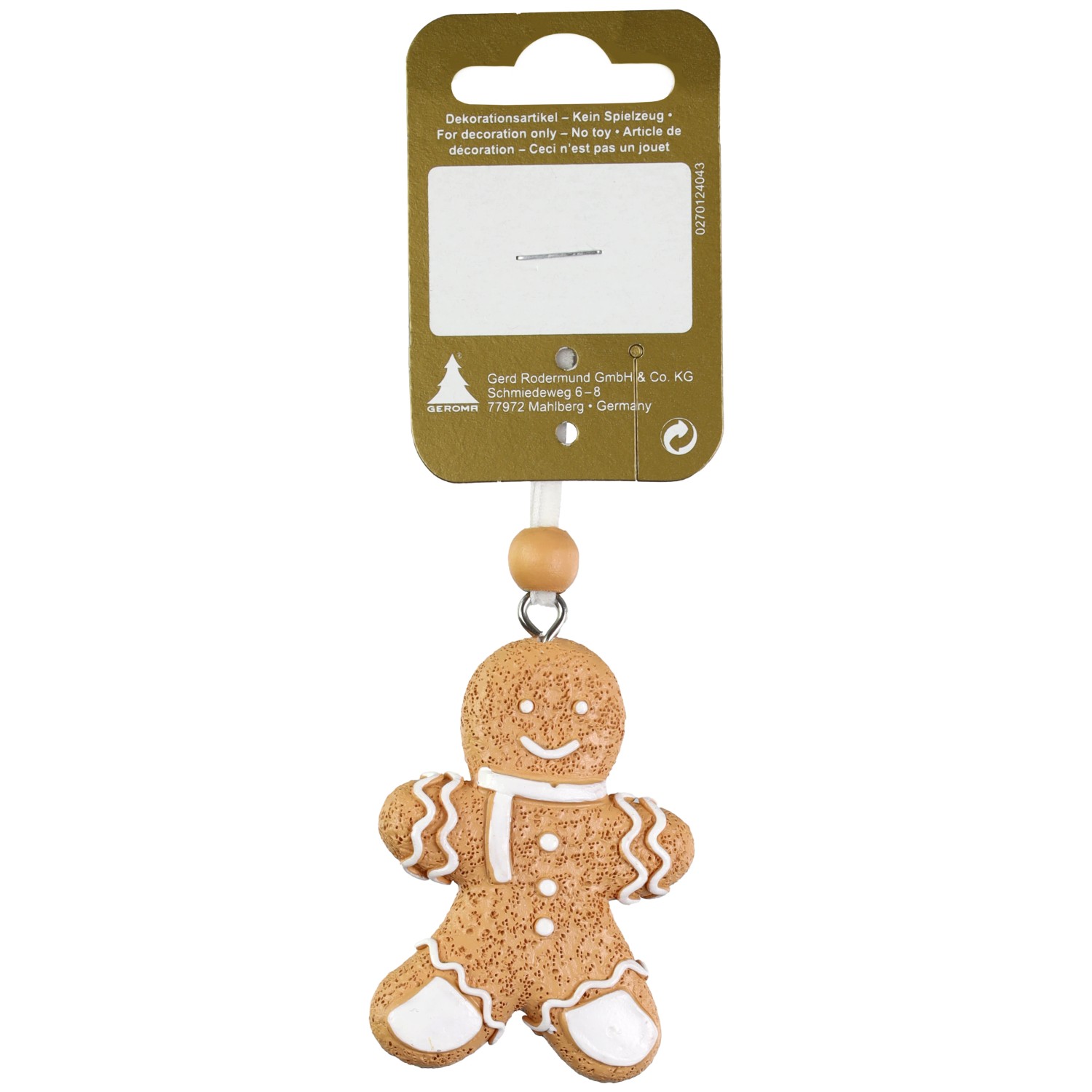 Lebkuchenmann zum Hängen aus Polyresin 6 cm
