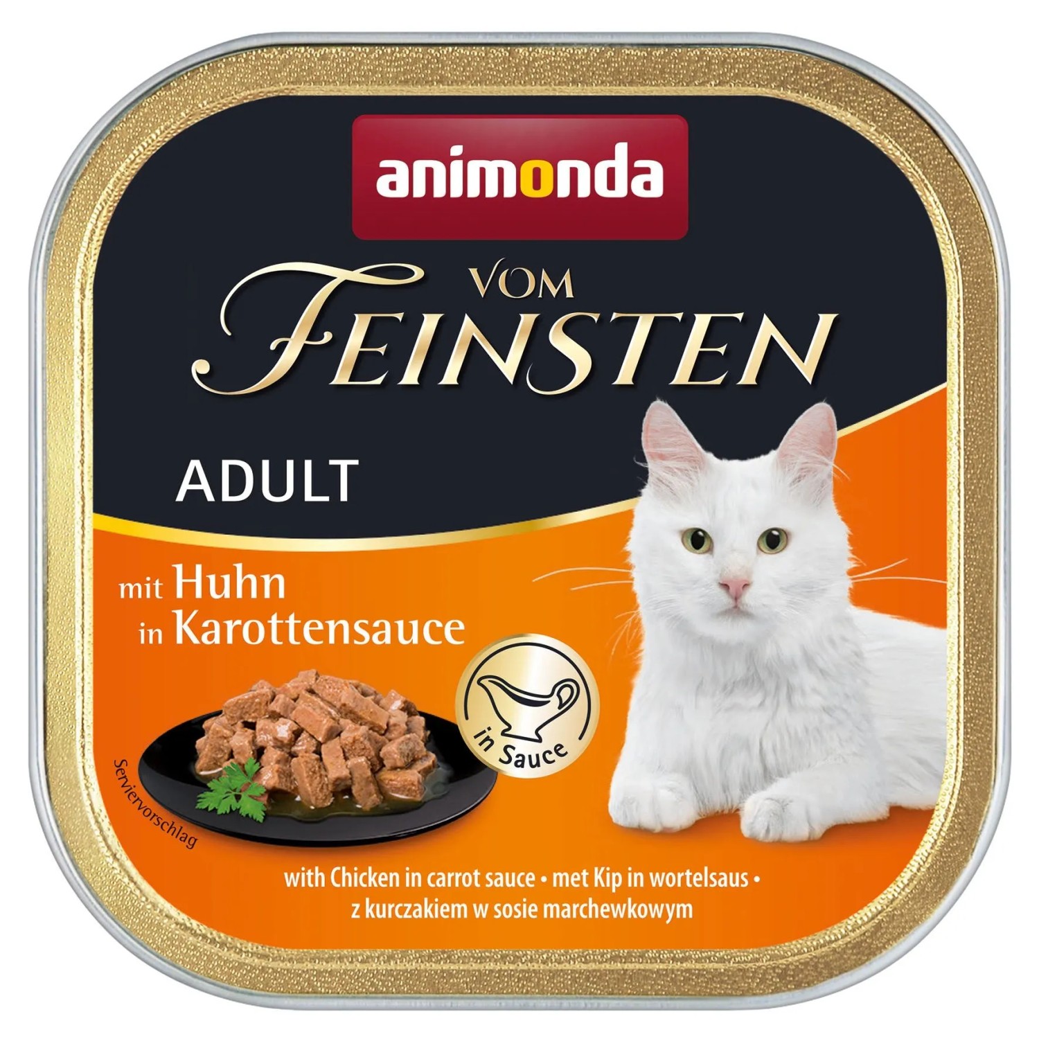Vom Feinsten Katzen-Nassfutter Adult Huhn und Karottensauce 100 g