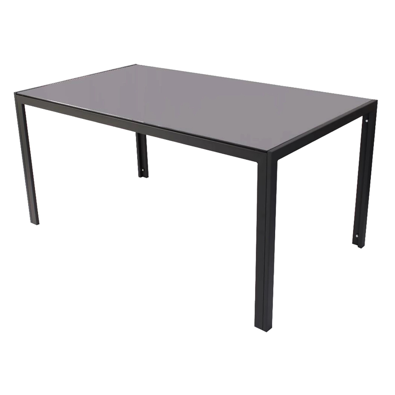 Moawo Gartentisch Dunkelgrau Black Tempered Glasplatte 160x90cm günstig online kaufen