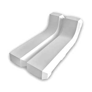 Musterstück einer weißen Eckleiste/Deckenleiste, ca. 10 cm lang.