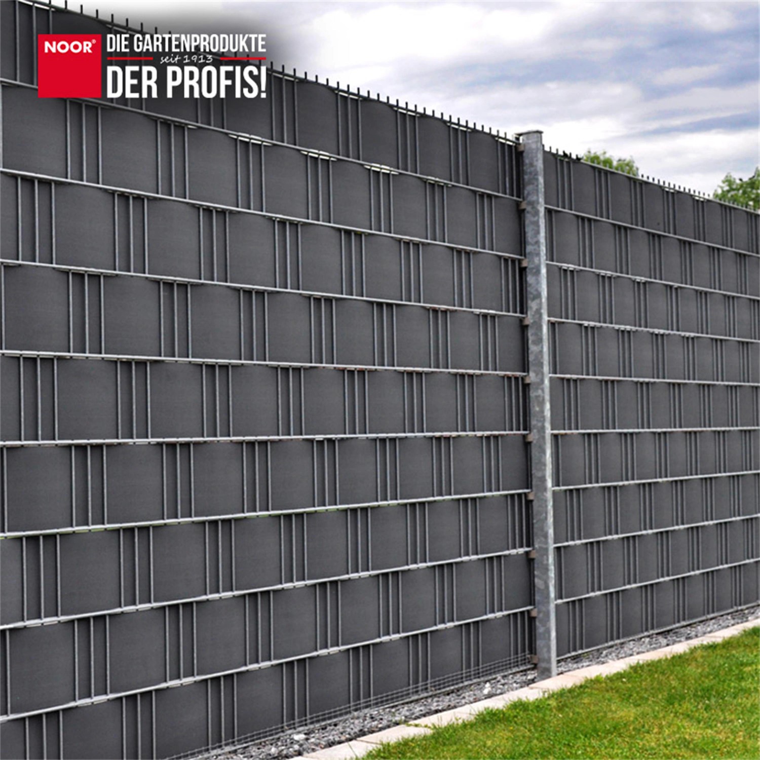 Noor Sichtschutzstreifen PP Pro Extrastark 0,19 m x 2,55 m Anthrazit ...