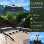 Garmio Hängematte Venedig Anthrazit mit Gestell und Tragetasche. Wetterfeste Gartenhängematte, belastbar bis 200 kg.