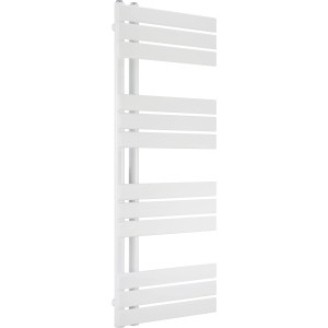 Weißer Badheizkörper Limburg, 120x50 cm, mit horizontalen Heizstäben. Ideal zum Handtuchwärmen.