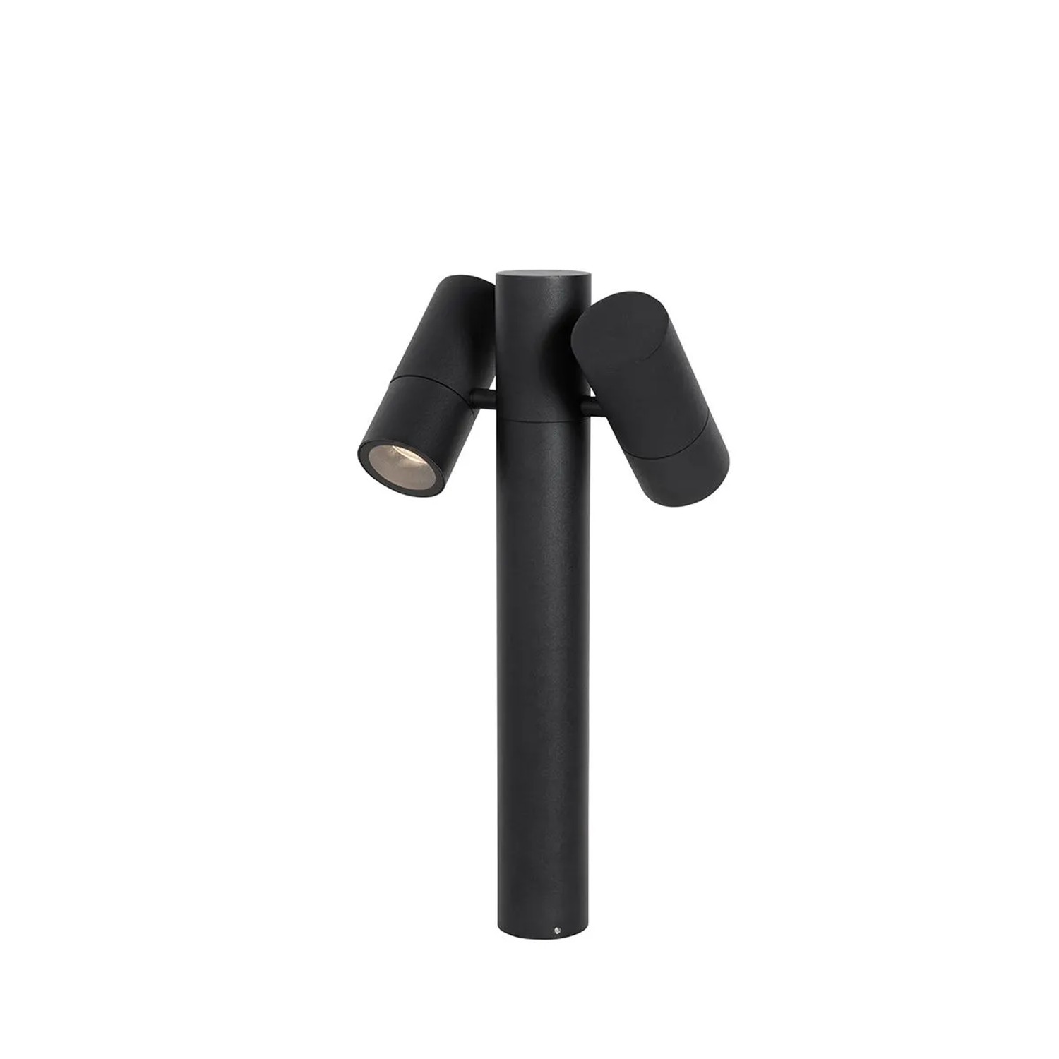 QAZQA Stehende Außenleuchte Schwarz 50 cm 2 Licht Verstellbar Duo