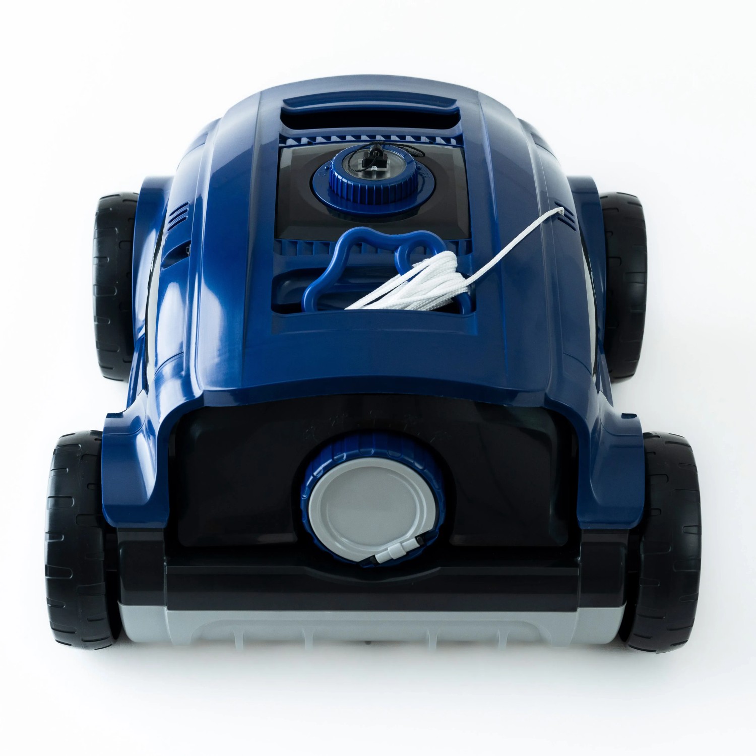 Blau-schwarzer CF Poolroboter CF100CL mit Akku für die automatische Poolreinigung.