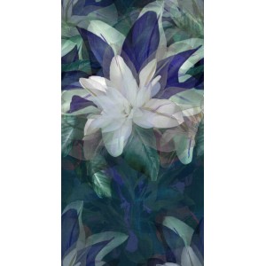 Erismann Fototapete Wild Bloom, 150x280 cm, blaues Blumenmuster für eine lebendige Wandgestaltung.