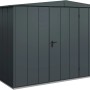 Ecostar Gerätehaus Elegant, anthrazitgraues Metall Gerätehaus mit Satteldach und Einzeltür.