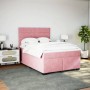 Rosa vidaXL Boxspringbett mit Matratze (160x200 cm) und Kopfteil im Schlafzimmer.