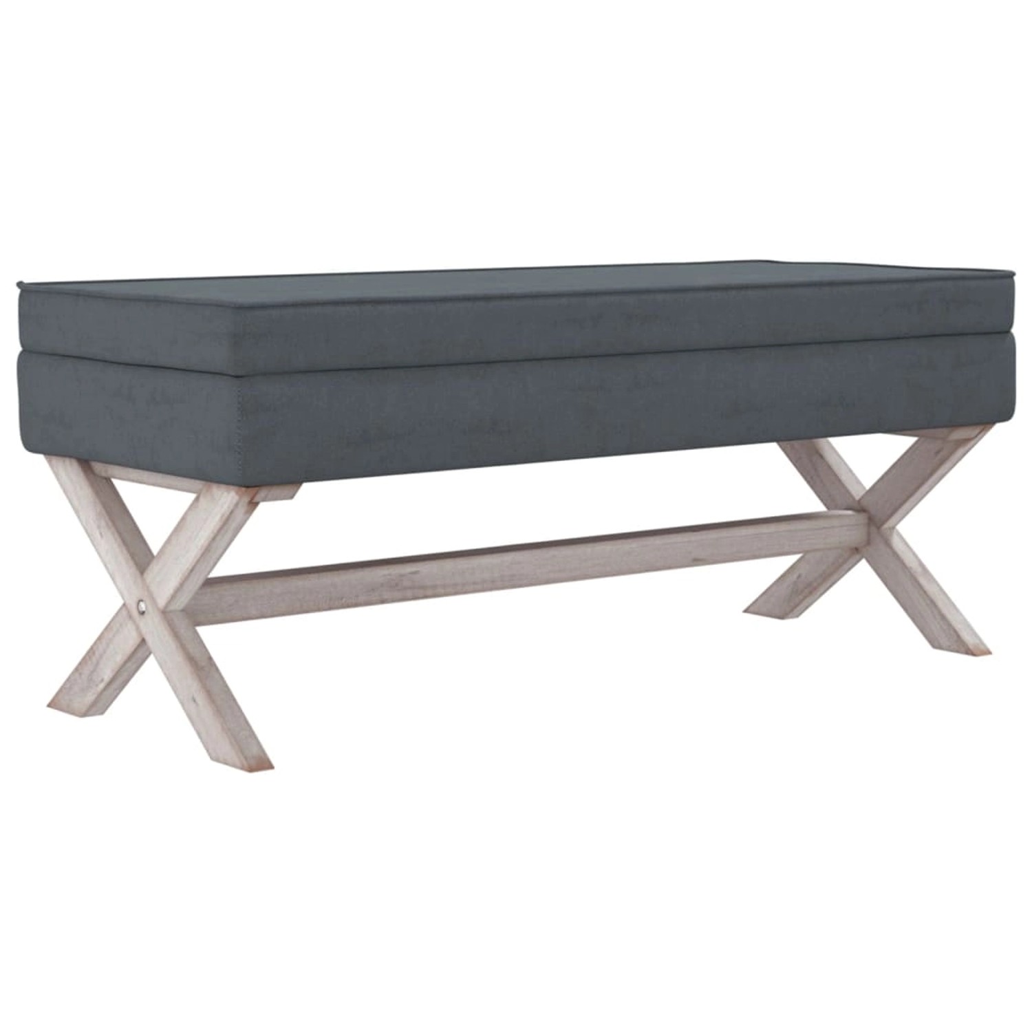 vidaXL Hocker mit Stauraum Dunkelgrau 110x45x49 cm Samt