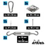 AMANKA Schwerlast Sonnensegel Befestigungsset aus Edelstahl: Karabiner, Spannschrauben, Wandhaken, Schrauben, Dübel für dreieckige Segel.