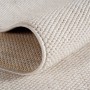 Detailaufnahme: Ayyildiz Flachgewebeteppich Helix 2200 Creme, runder, moderner Teppich mit Schlingenstruktur.