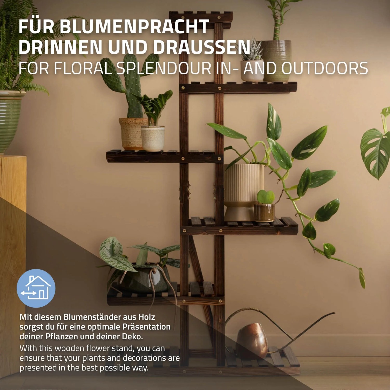 ML-Design Blumenständer Holz 75 x 27,5 x 140 cm 6 Ebenen kaufen bei OBI