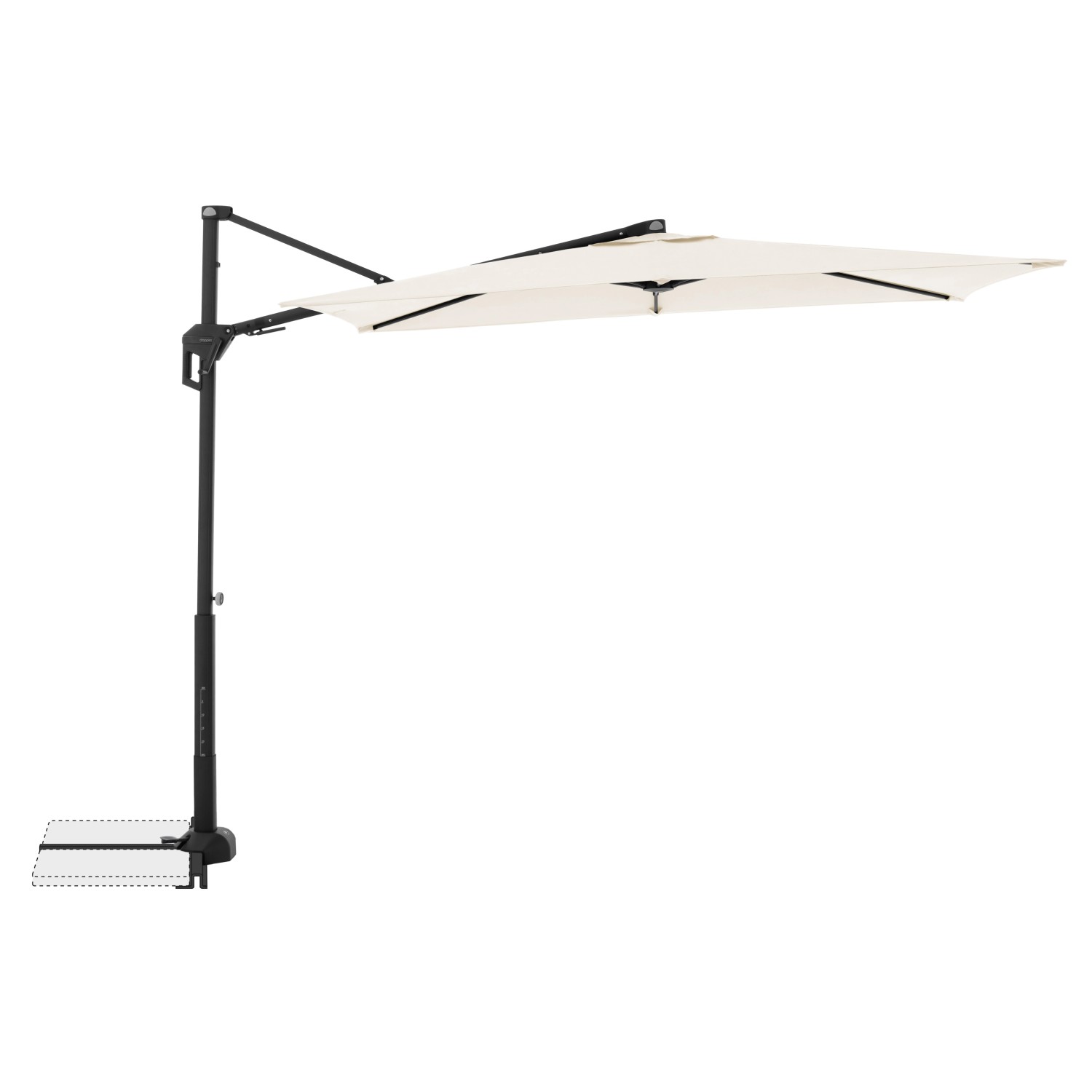 Doppler Ampelschirm 245 cm x 135 cm Natur mit Kurbelmechanik günstig online kaufen