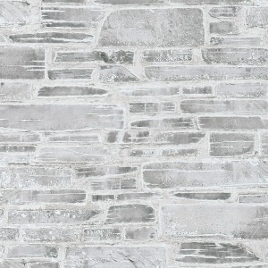 Helle Steinwand Tapete in Grau, Naturstein Optik für Wohn- und Schlafzimmer.