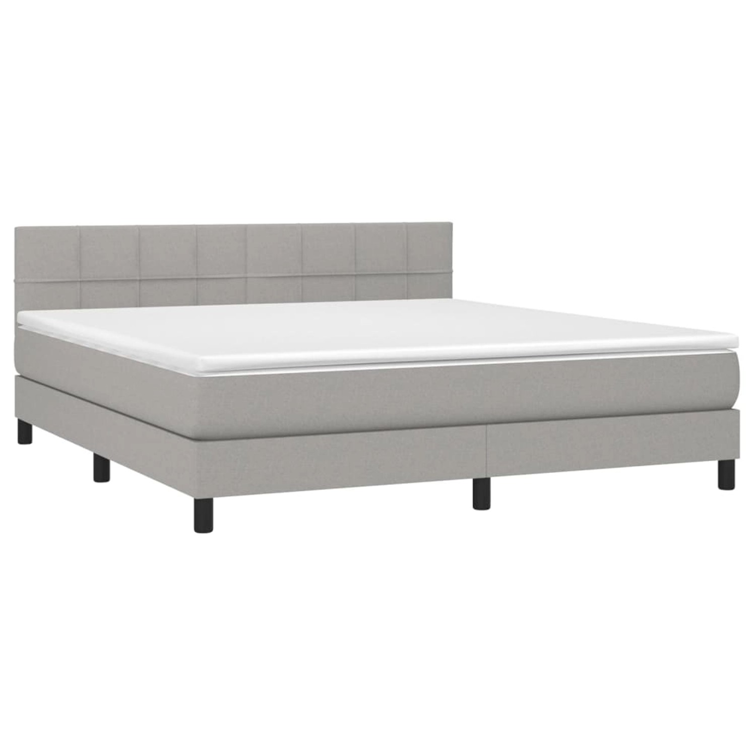 vidaXL Boxspringbett mit Matratze & LED Hellgrau 160x200 cm Stoff 3133165 günstig online kaufen