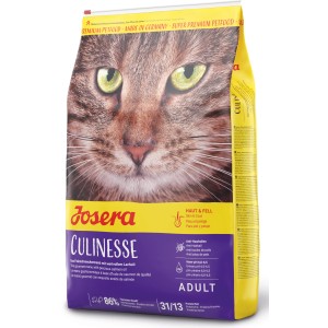 Josera Culinesse Katzen-Trockenfutter, 400g Packung mit Katzenbild.