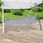 Hellgraue Beautissu Hollywoodschaukelauflage 180x50 cm mit Kissen für 3-Sitzer Schaukeln.