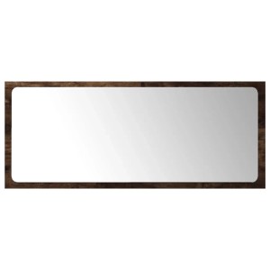 Rechteckiger Spiegel mit Rahmen in Räuchereiche für Badmöbel-Set.