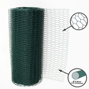 Grüner Aquagart Hühnerzaun/Kaninchendraht (100cm) als Rolle. Sechseckgeflecht für Zaunbau & Sichtschutz.