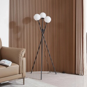 Lucande Visata 10020457 Modern in Schwarz aus Metall 3-flammig G9 Tripod Wohnzimmerleuchte