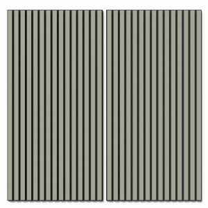 2er Set Akustikpaneele Lino Pebble, schwarz/grau, 60x120cm, zur Wand- und Deckenmontage.