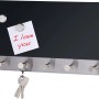 Wenko Magnetische Garderobe mit 5 Haken, Memoboard und Schlüssel. Schwarz, 30x19 cm.