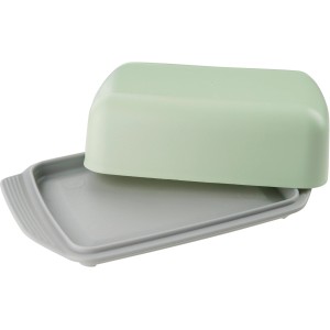Fackelmann Butterdose Eco, 2-teilig, lichtgrau/mintgrün, 16,5x10,5cm. Küchenhelfer zur Aufbewahrung von Butter.