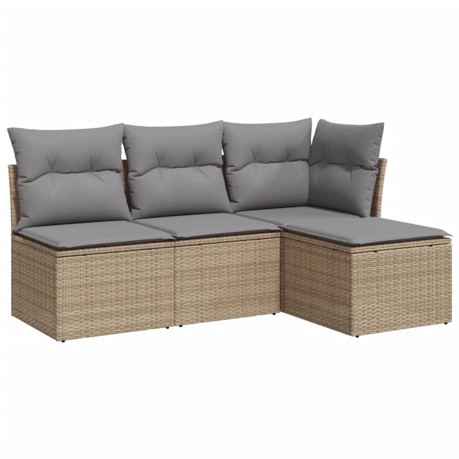 vidaXL 4-tlg Garten-Sofagarnitur mit Kissen Beige Poly Rattan Modell 36 günstig online kaufen