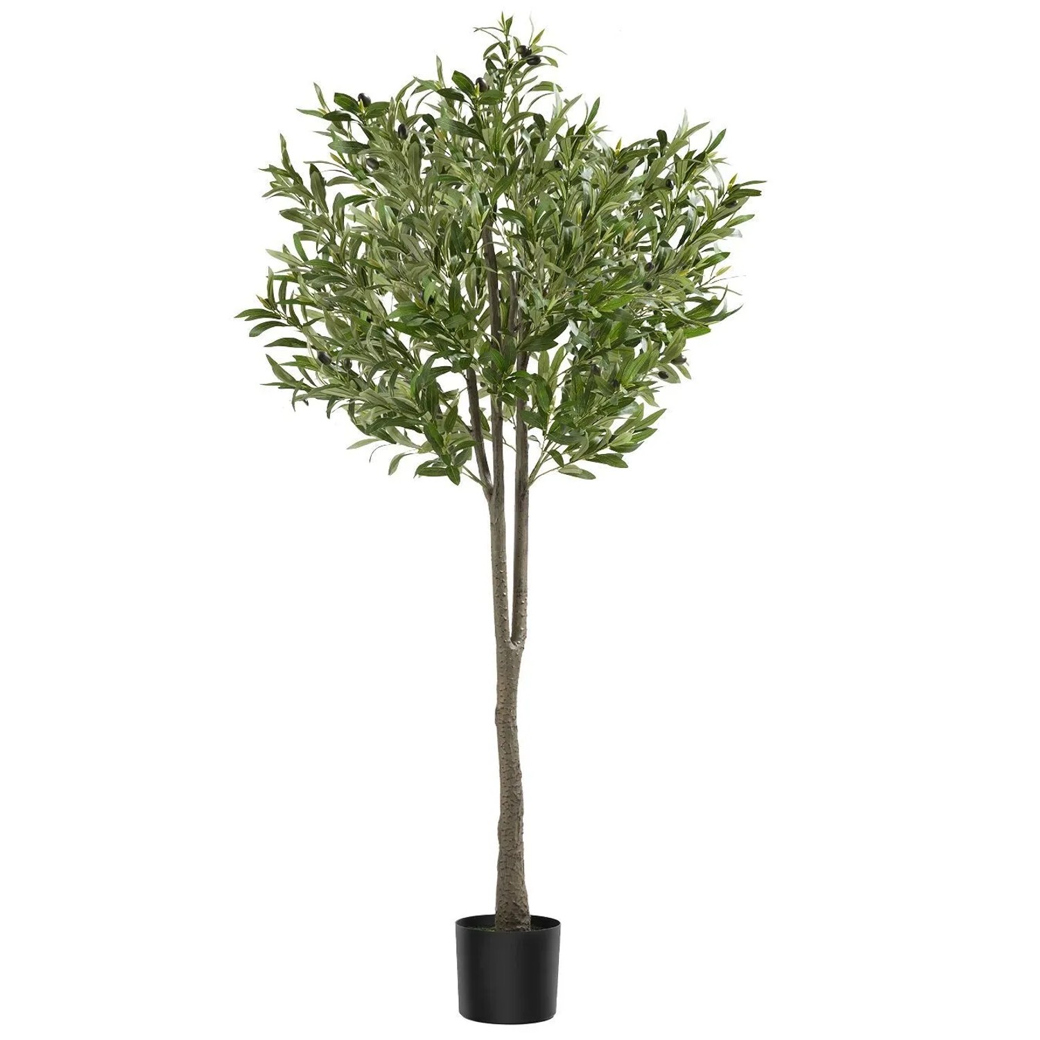 Tectake Künstlicher Olivenbaum Oleand Verschiedene Größen Detailliert und Naturgetreu  40 x 40 x 150 cm Grün