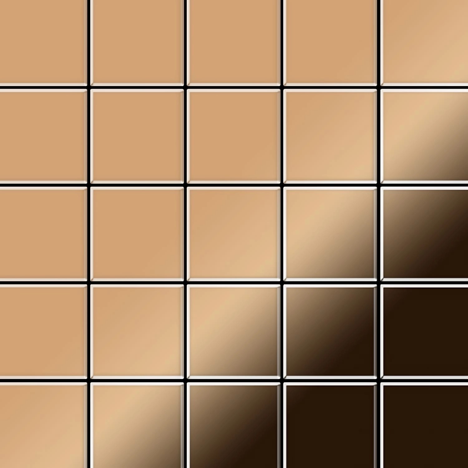 ALLOY Mosaik Fliese Massiv Metall Titan Hochglänzend Kupfer 1,6mm Stark Cen günstig online kaufen
