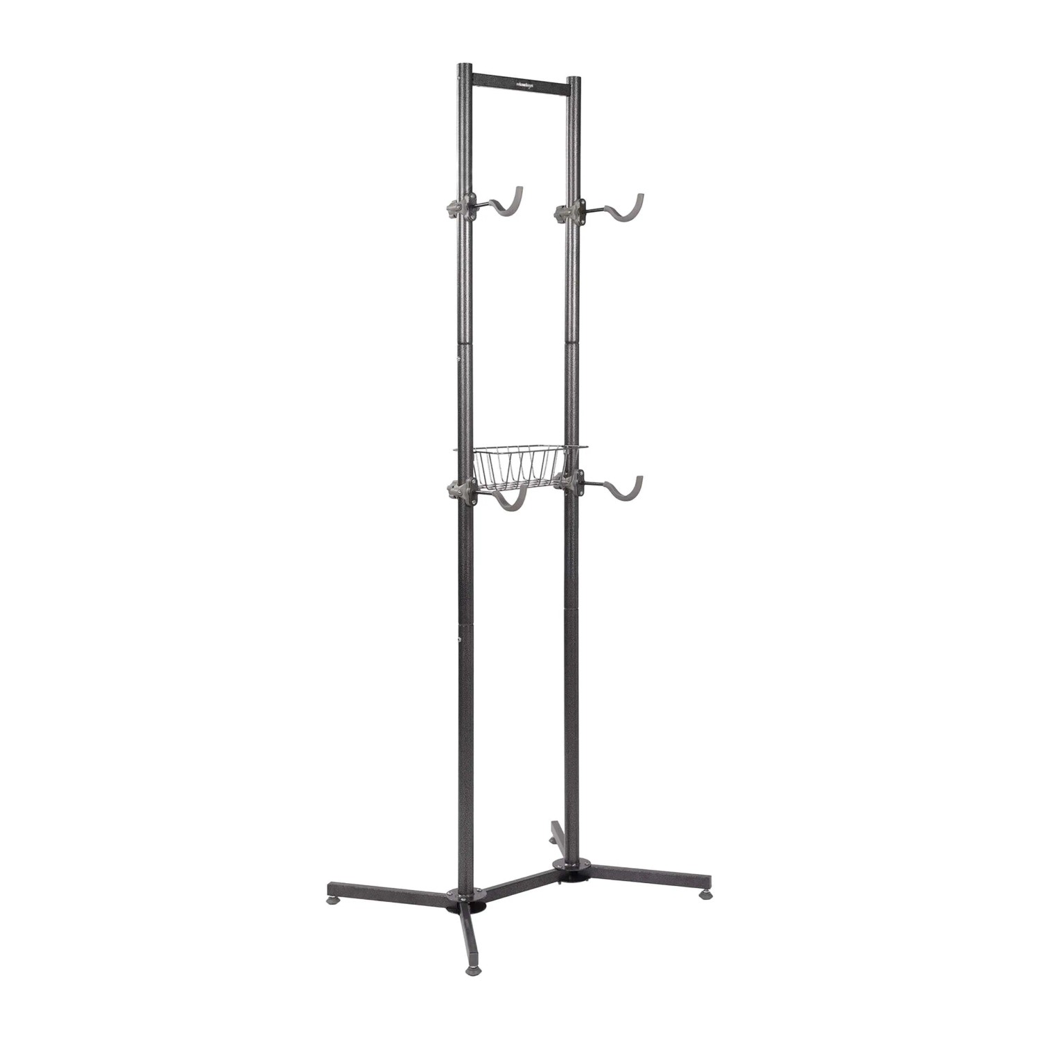 Relaxdays Fahrradständer Stahl Freistehend Verstellbar mit Korb 210 cm x 61 cm x 75 cm 9 kg