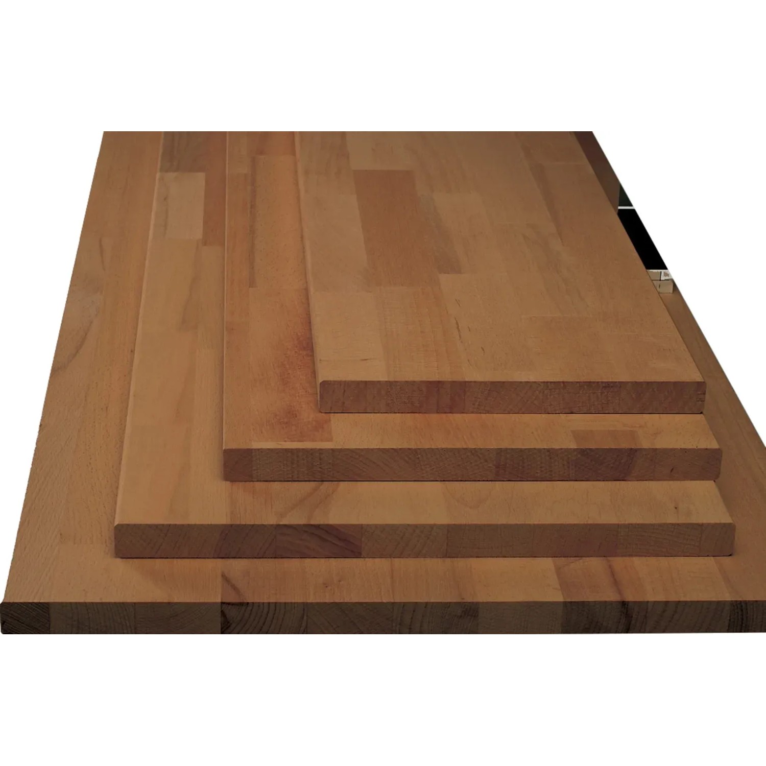 Leimholz Akazie, 120x20x1,8cm, für Regalböden und Möbelbau, massiv und geölt.