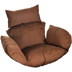 Braunes Sitzkissen-Set für Home Deluxe Hängesessel Cielo, bestehend aus Sitz-, Seiten-, Rücken- und Kopfkissen.