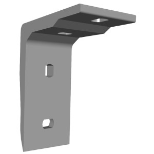 Deckenhalterung für Markisen Ebro, Reno und Tajo, anthrazitfarbenes Aluminium mit Befestigungslöchern.